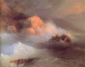 Ivan Konstantinovich Aivazovsky Painting - the shipwreck 1876 Romantic Ivan Aivazovsky Russian